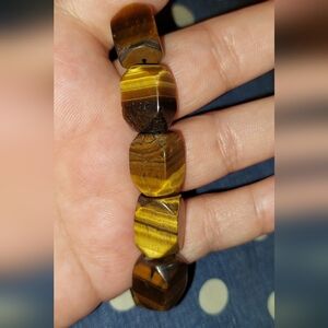 Tiger's Eye Natural Stone Beaded Bracelet Very Cold